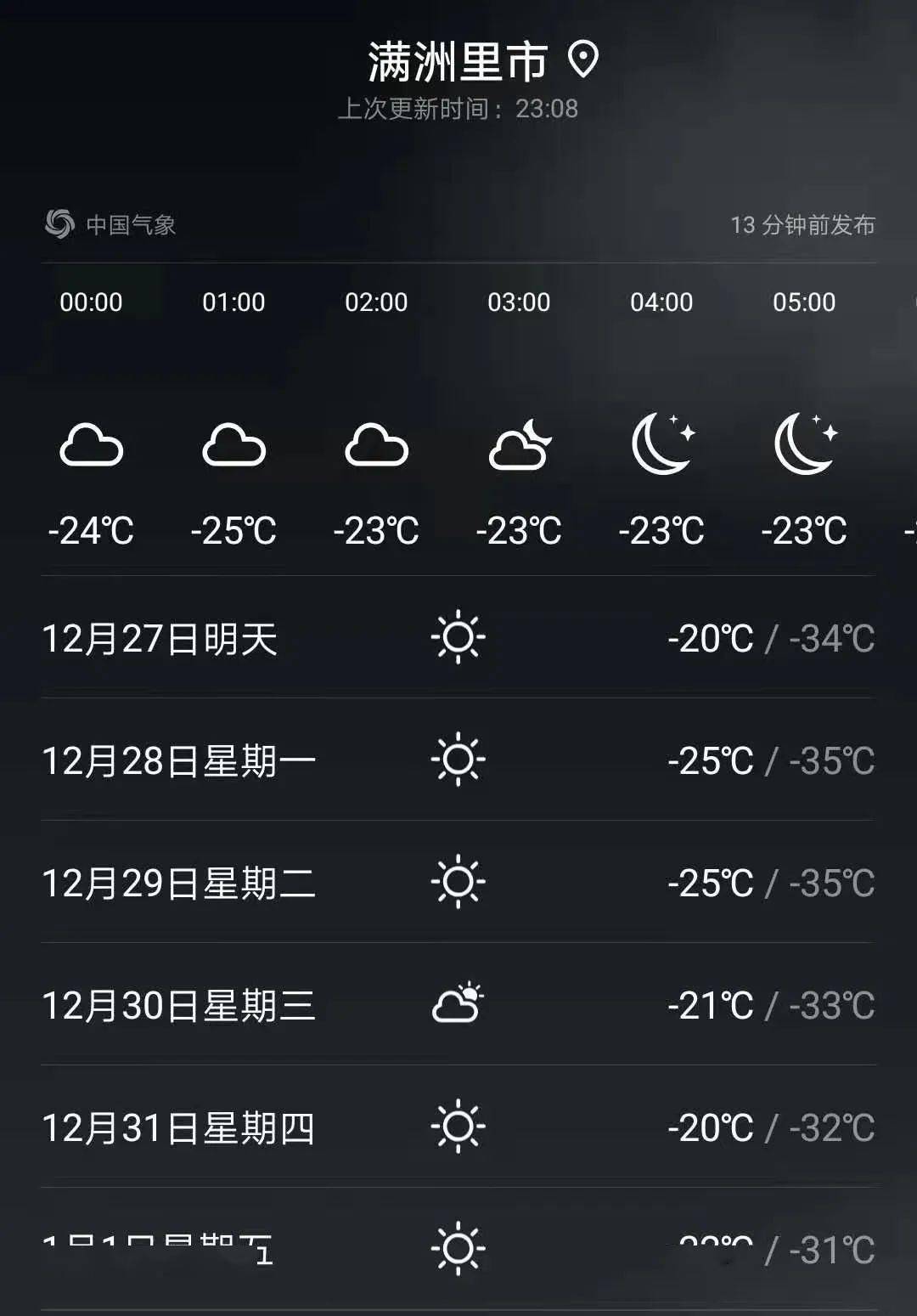 满洲里市第四天气预报详解，最新气象信息汇总